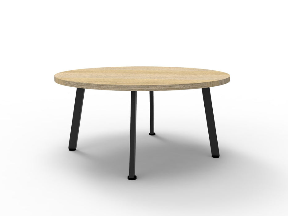 Eternity Round Coffee Table - 900mm Dia x 450mm H - Natural Oak - Black P/C