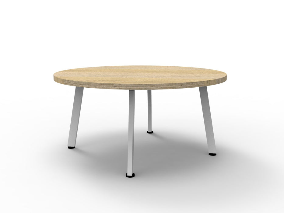 Eternity Round Coffee Table - 900mm Dia x 450mm H - Natural Oak - White P/C