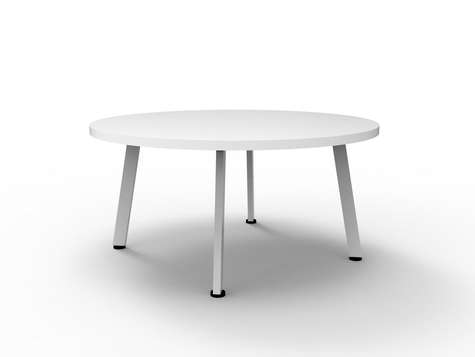 Eternity Round Coffee Table - 900mm Dia x 450mm H - Natural White - White P/C