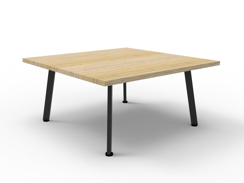 Eternity Square Coffee Table - 900mm W x 900mm D x 450mm H - Natural Oak Top/Black Satin Base