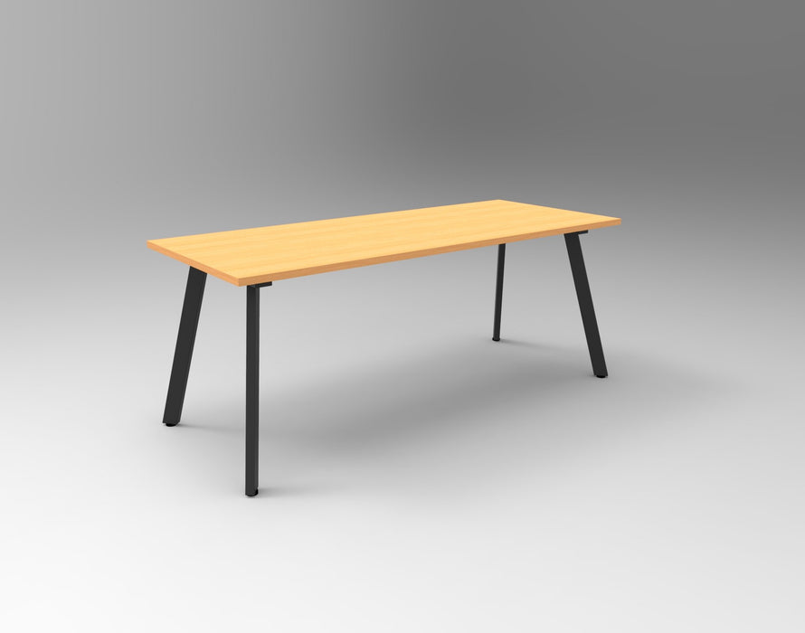 Eternity Meeting Table - 1500mm W x 750mm D - Beech Top/Black Satin Base