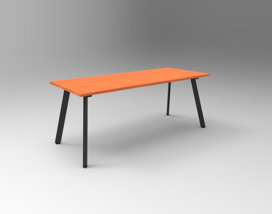 Eternity Meeting Table - 1800mm W x 750mm D - Cherry Top/Black Satin Base