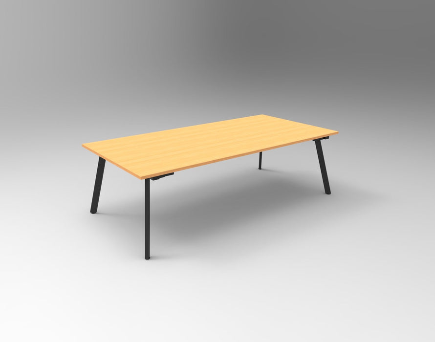 Eternity Meeting Table - 2400mm W x 1200mm D - Beech Top/Black Satin Base