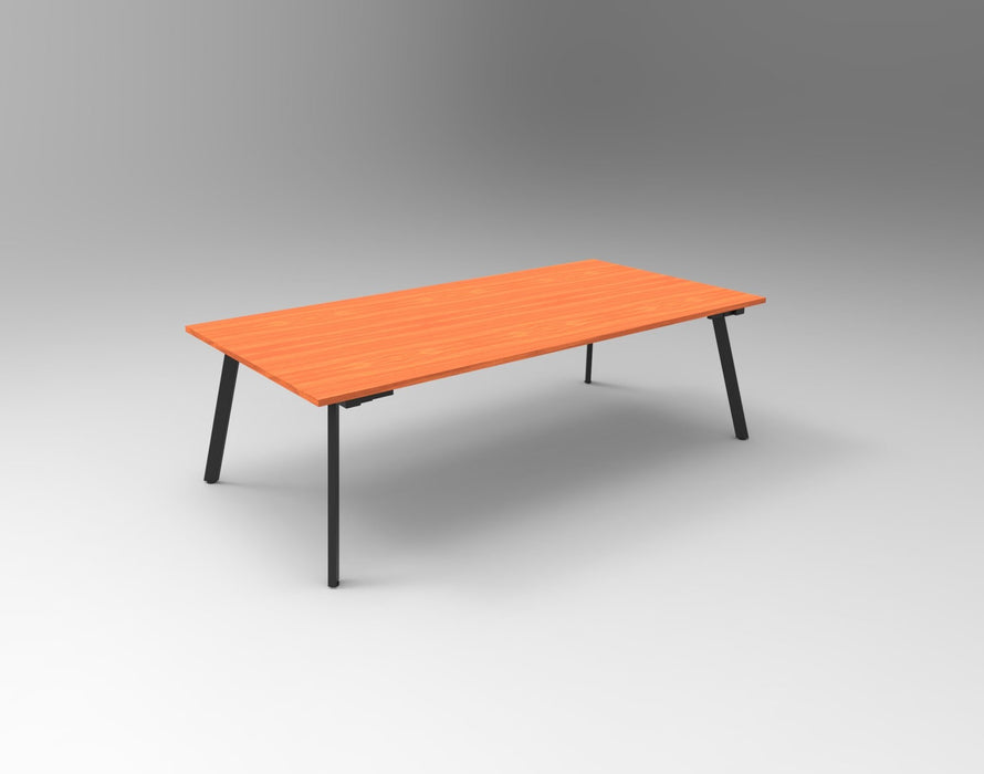Eternity Meeting Table - 2400mm W x 1200mm D - Cherry Top/Black Satin Base