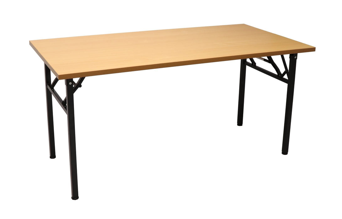 Steel Folding Table - 1800mm W x 900mm D - Beech Top/Black P/C Base