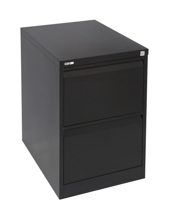 GO Steel Filing Cabinet - 2 Drawer - Black