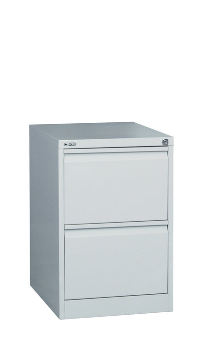 GO Steel Filing Cabinet - 2 Drawer - Silver