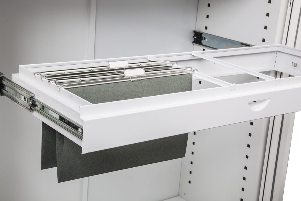 GO Tambour Roll Out File Frame - To Suit 1200mm W - White