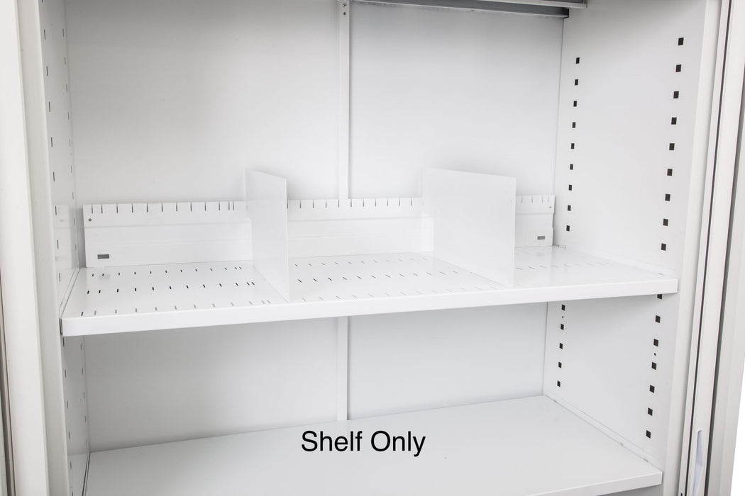 GO Tambour Cupboard Slotted Shelf - To Suit 1200mm W - White