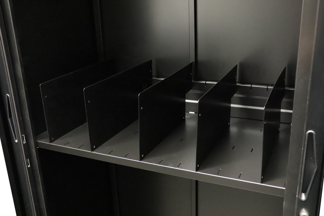 GO Tambour Cupboard Slotted Shelf - Dividers to Suit 900m / 1200mm - Black