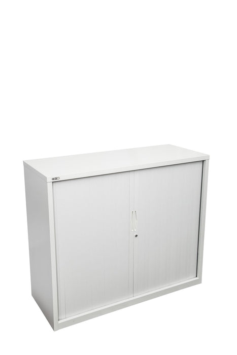Tambour Door Storage Unit - 1016mm H x 900mm x 474mm D - White China