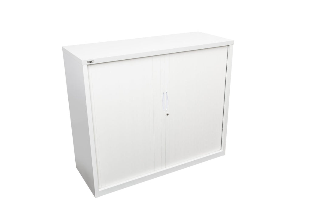 Tambour Door Storage Unit - 1200mm H x 1200mm x 474mm D - White China