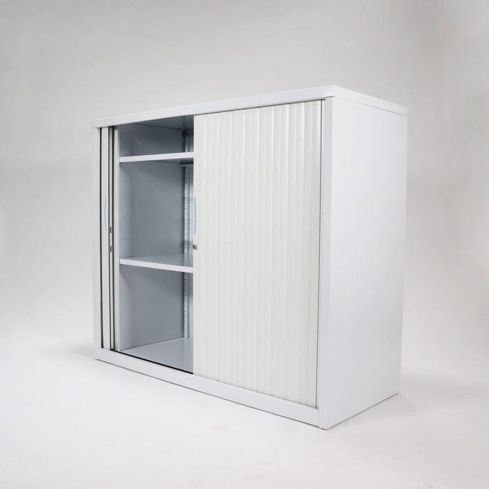 Tambour Door Storage Unit - 1200mm H x 900mm x 474mm D - White China