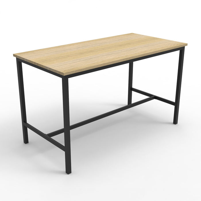 High Bar Table - Natural Oak Top/Black Satin Base
