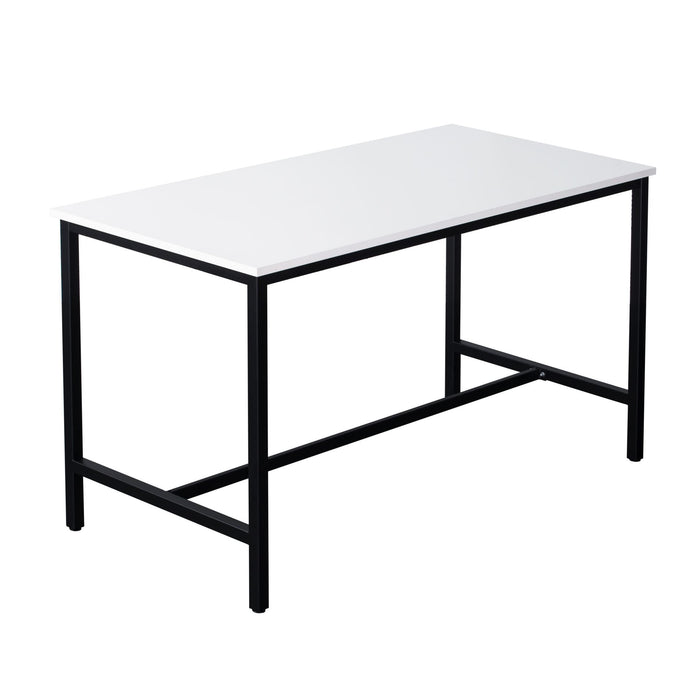 High Bar Table - Natural White Top/Black Satin Base
