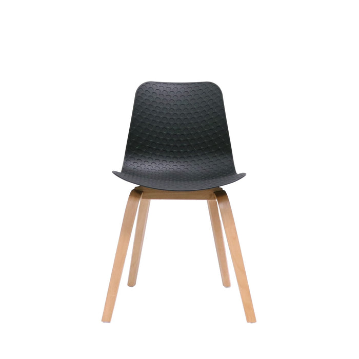 Lucid Chair - Black Shell/Light Oak Timber Base