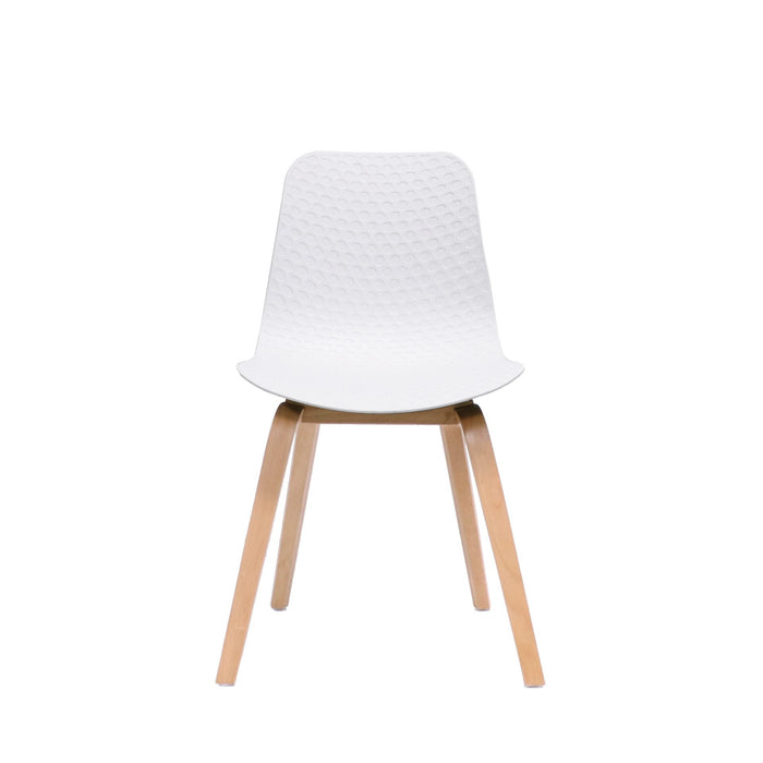 Lucid Chair - White Shell/Light Oak Timber Base