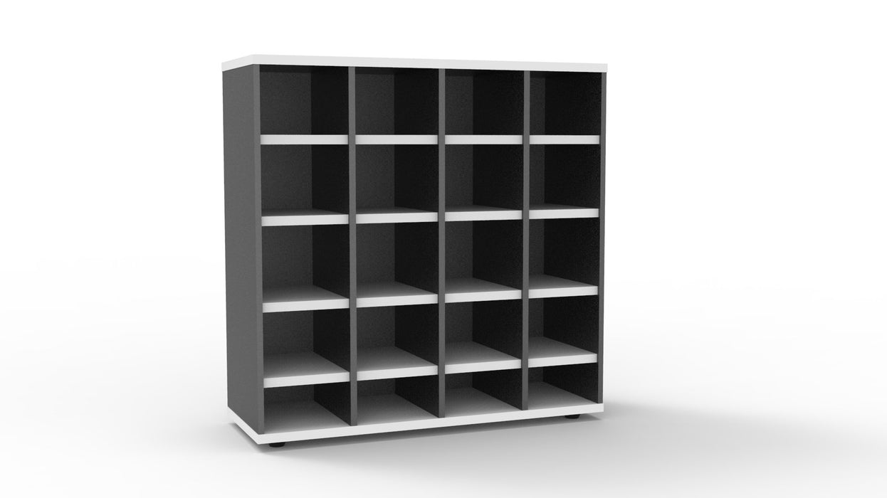 Pigeon 20 Hole Storage - Natural White & Ironstone