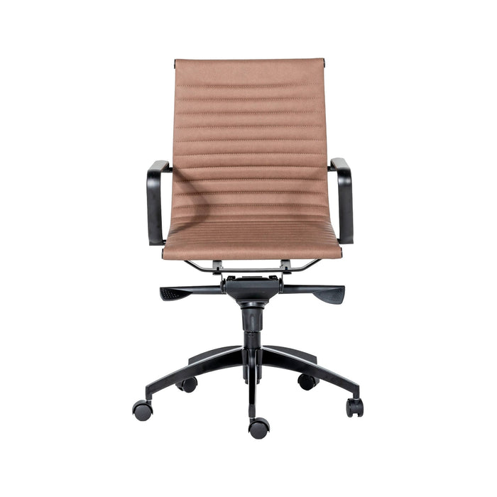 PU605M Medium Back Chair - Tan/Black