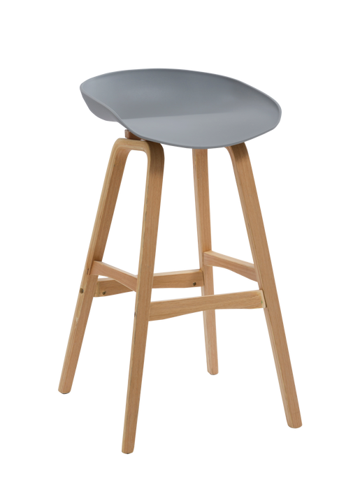 Virgo Bar Stool - 760mm H - Grey Seat