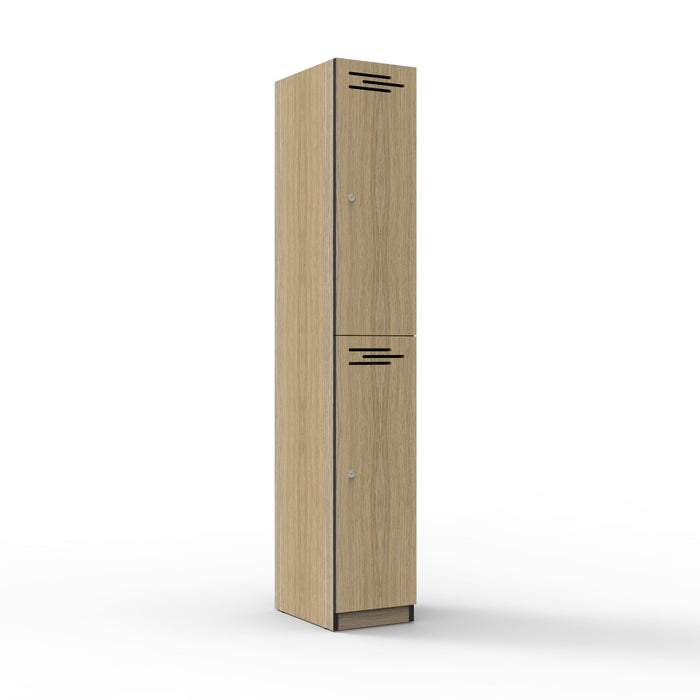 2 Door Melamine Locker - Natural Oak