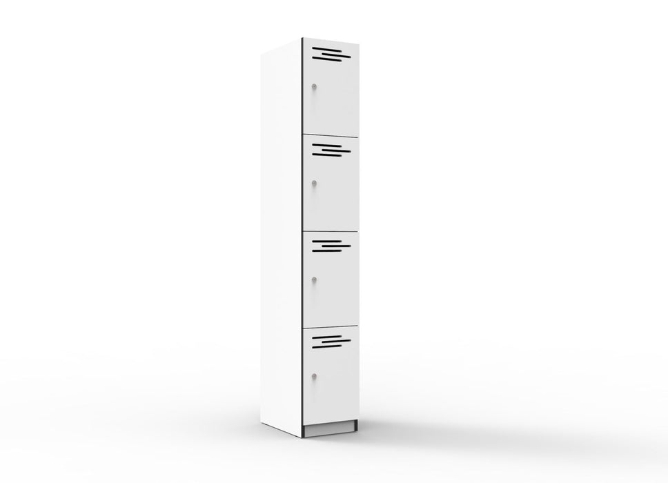 4 Door Melamine Locker - Natural White