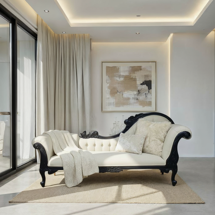 Chaise Right side high Large - Black