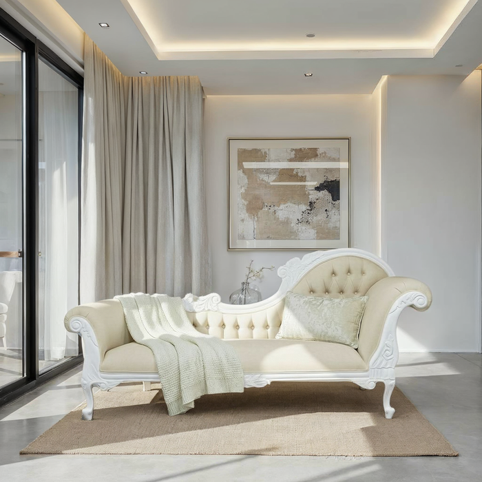 Chaise Right side high Large - White