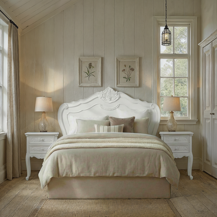 Louis Headboard King - White