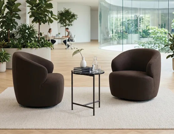 Mietta Swivel Lounge Chair - Cacao, Boucle