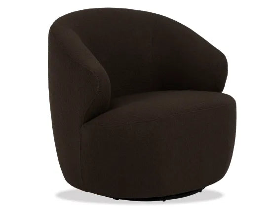 Mietta Swivel Lounge Chair - Cacao, Boucle