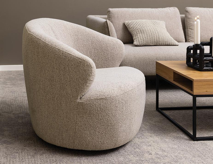 Mietta Swivel Lounge Chair - Oyster Grey