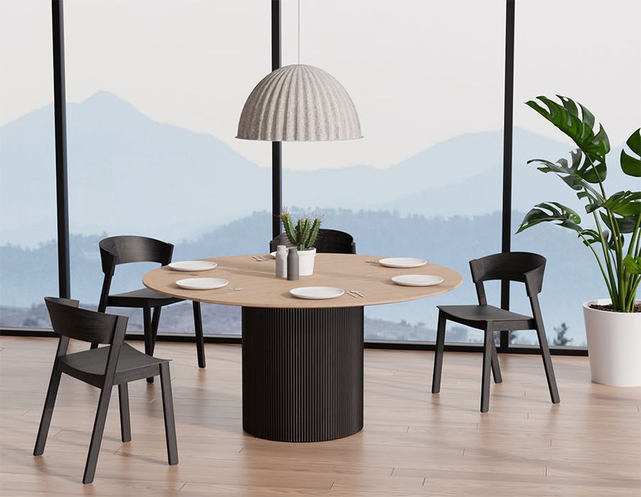 Mimi Dining Table - Black - Natural - 155cm