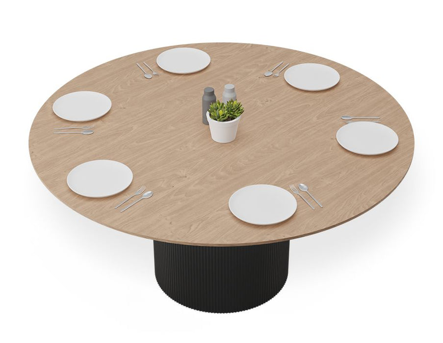 Mimi Dining Table - Black - Natural - 155cm