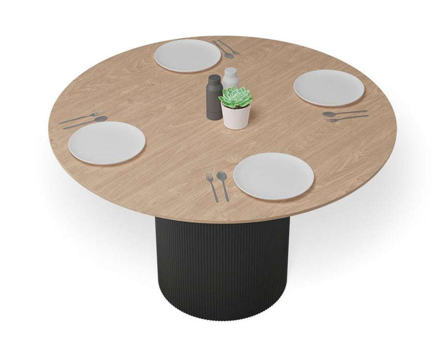 Mimi Dining Table - Black - Natural - 120cm