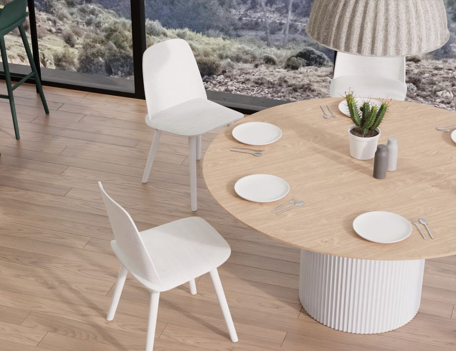 Mimi Dining Table - White - Natural - 155cm