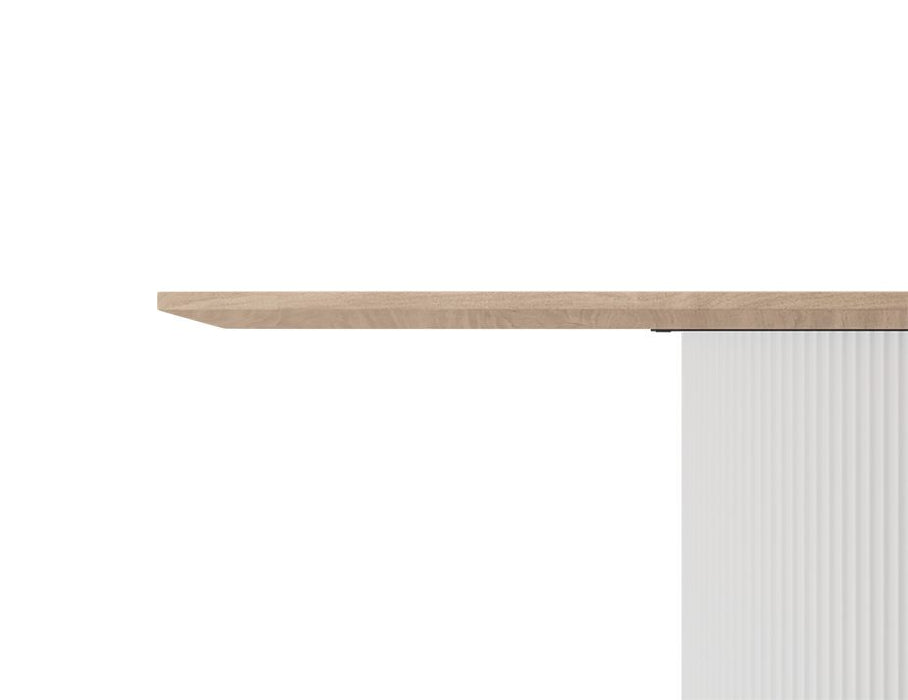 Mimi Dining Table - White - Natural - 120cm