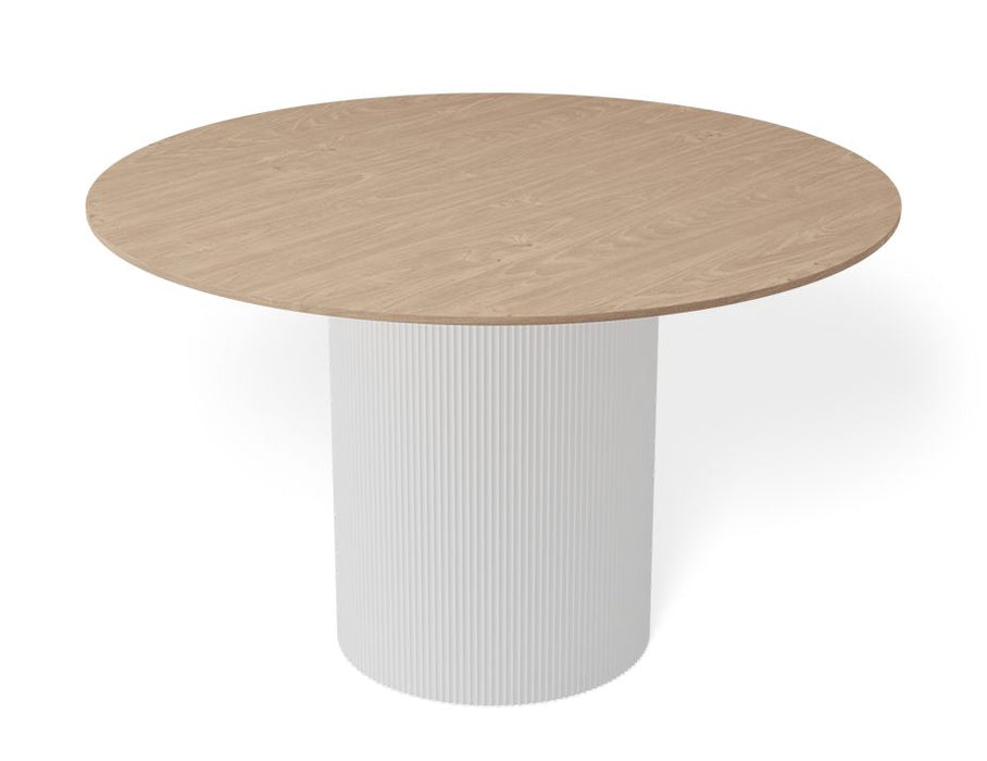 Mimi Dining Table - White - Natural - 120cm