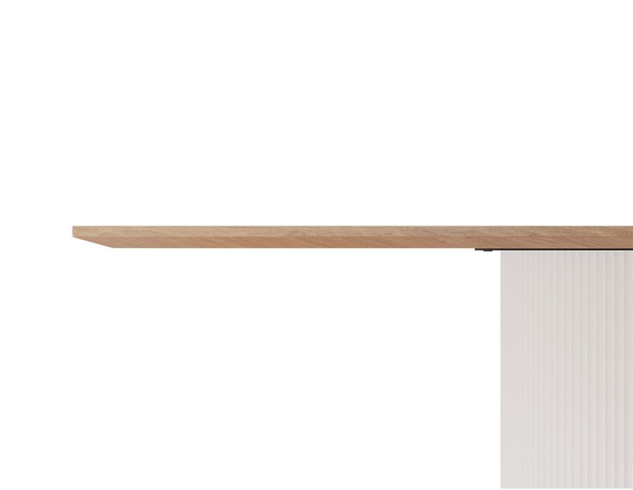 Mimi Dining Table - White - Natural - 155cm