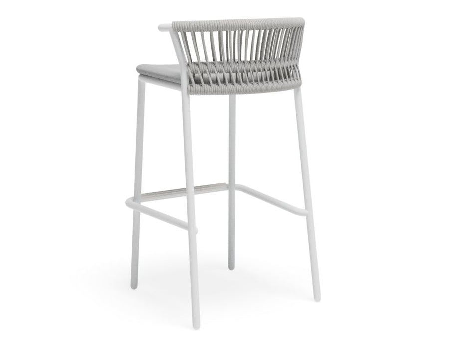 Minori Stool - White - Light Grey Cushion