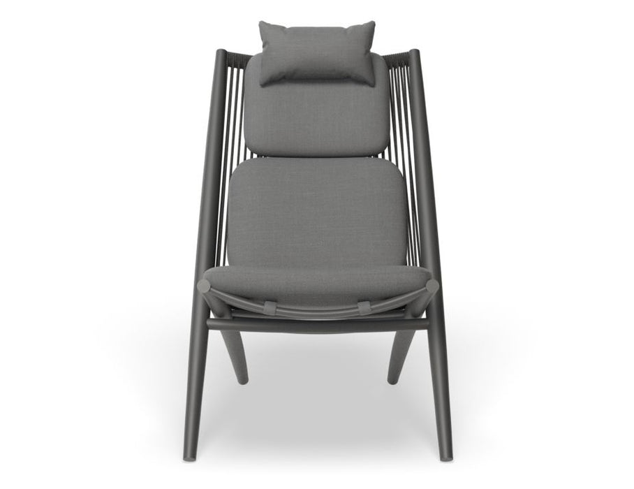 Minori Lounge Chair - Outdoor - Charcoal - Dark Grey Cushion