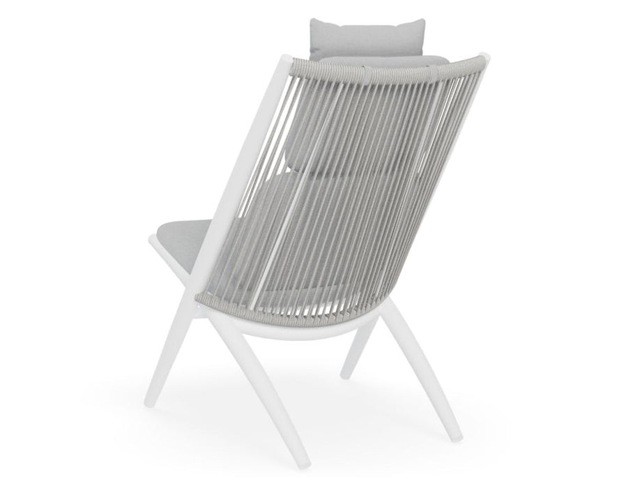 Minori Lounge Chair - Outdoor - White - Light Grey Cushion