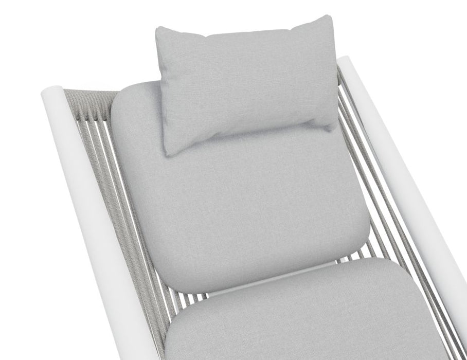 Minori Lounge Chair - Outdoor - White - Light Grey Cushion