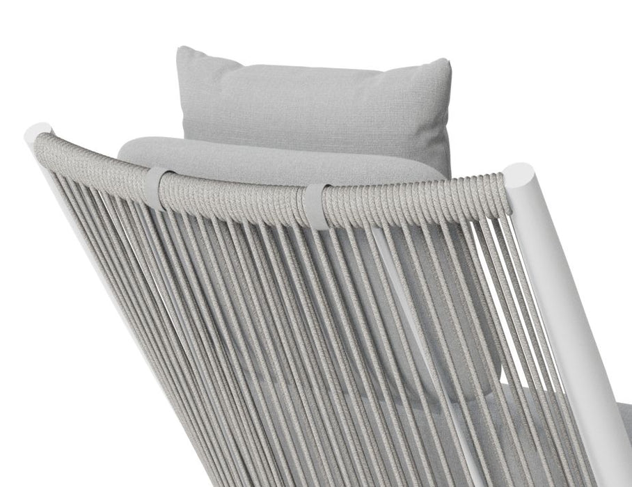 Minori Lounge Chair - Outdoor - White - Light Grey Cushion