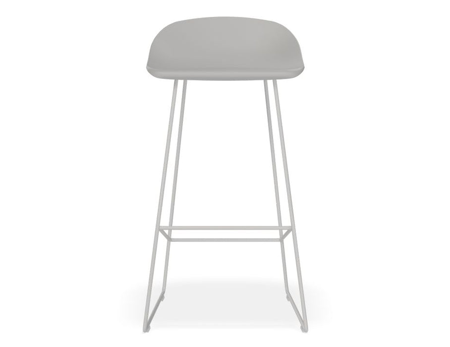 Pop Stool - Silver Grey Frame and Shell Seat - 65cm Kitchen Bench Seat Height