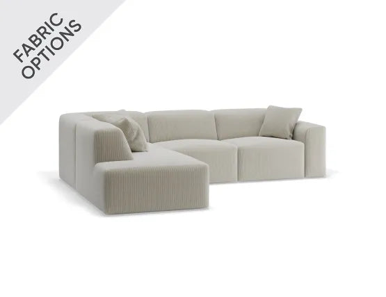 Monaco Sofa - Config E with Left Open End - Custom Upholstered - Category A Upholstery, Wood, 294cm W