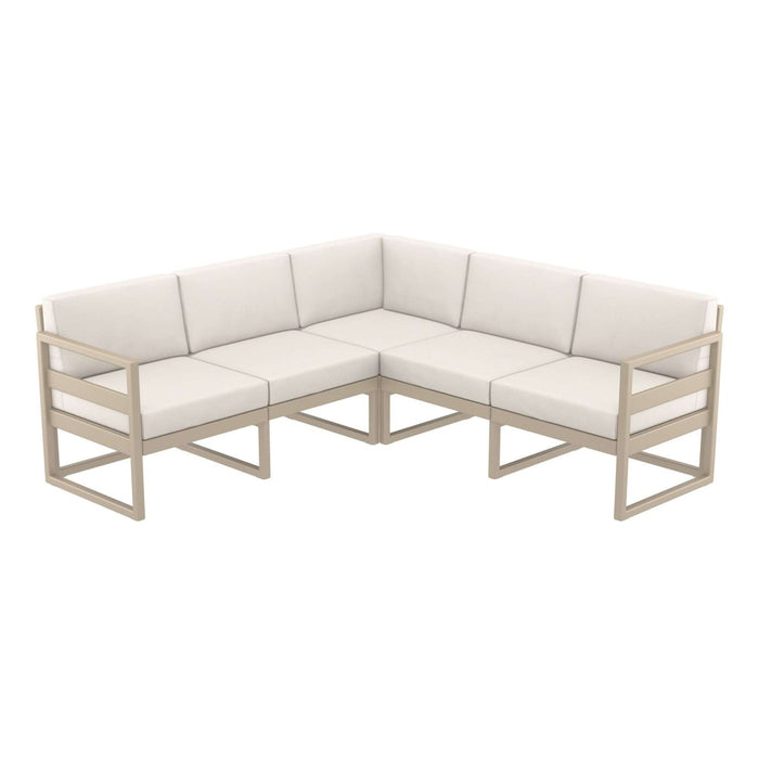 Siesta Mykonos Lounge Corner - Taupe with Beige Cushions
