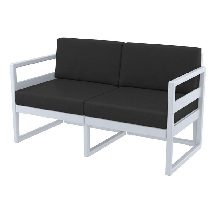 Siesta Mykonos Lounge Sofa - Silver Grey with Black Cushions