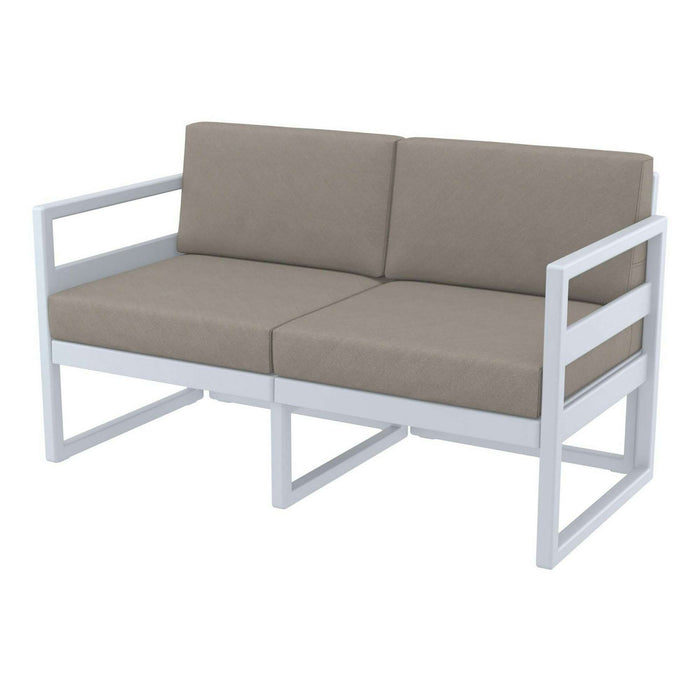 Siesta Mykonos Lounge Sofa - Silver Grey with Light Brown Cushions