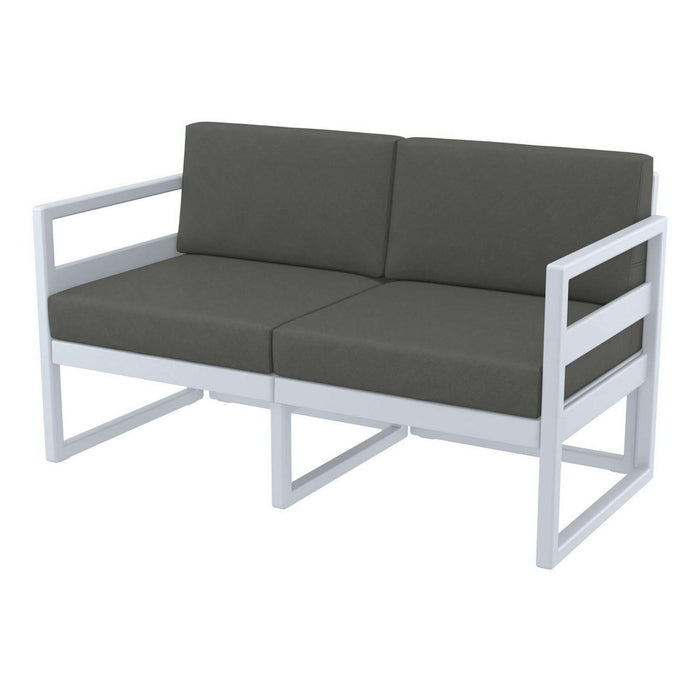 Siesta Mykonos Lounge Sofa - Silver Grey with Dark Grey Cushions